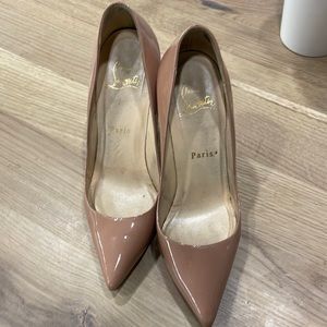 Christian Louboutin So Kate Nude patent leather pumps 100mm 36.5